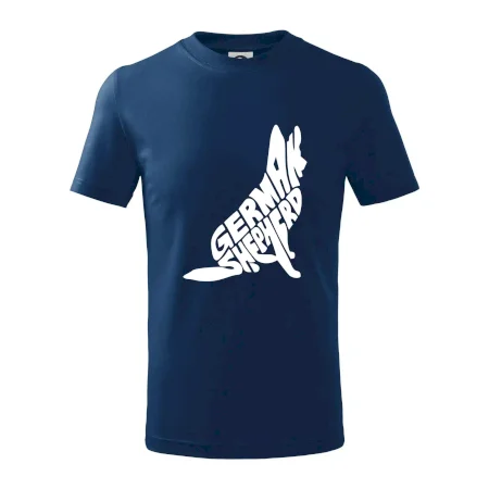 Německý ovčák sedící napis