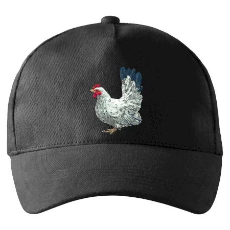 Slepice kreslená bílá