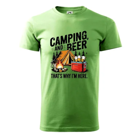Černý nápis nápis Camping and beer