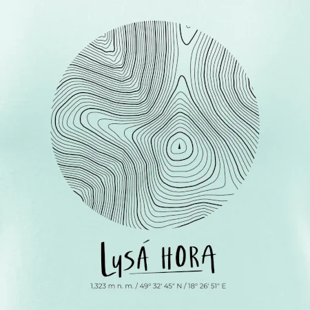 Lysá hora - vrstevnice v kruhu