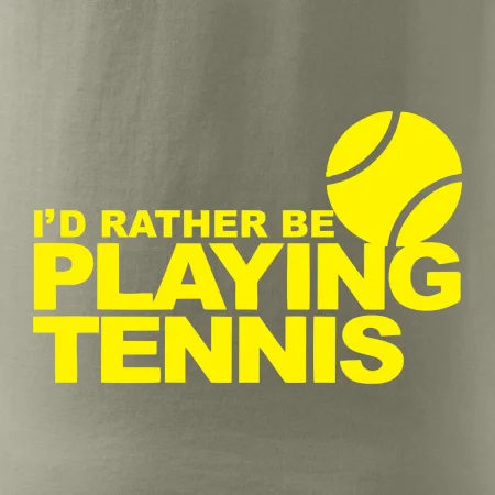 Playing tennis