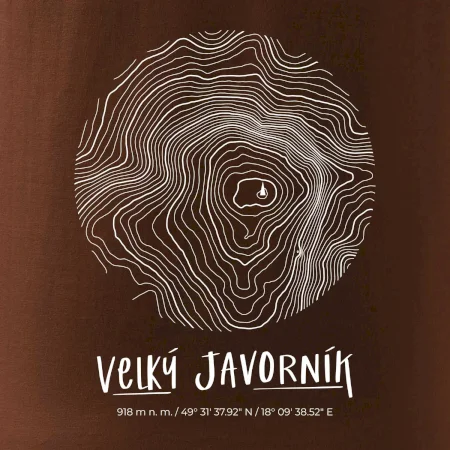 Velký Javorník - vrstevnice v kruhu