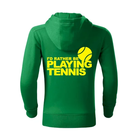 Playing tennis