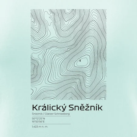 Králický Sněžník - vrstevnice v obdélníku