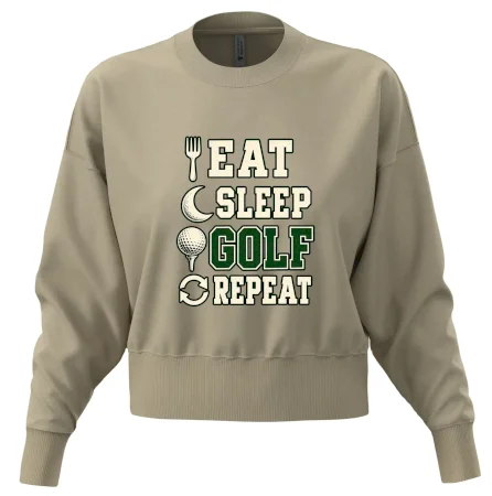 Eat sleep golf repeat typografie