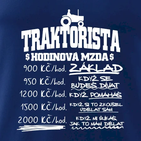 Traktorista hodinová mzda