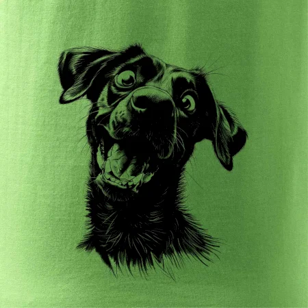 Černobílá karikatura Labrador tmavý
