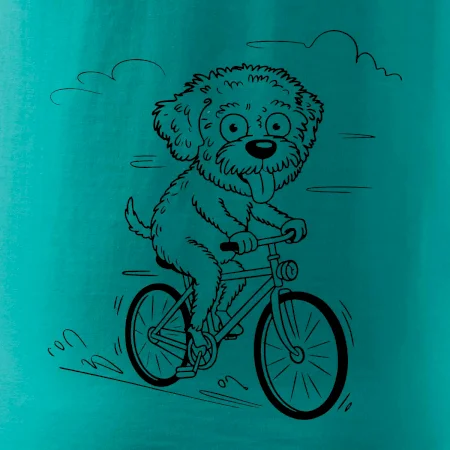 Lagotto romagnolo karikatura na kole černá