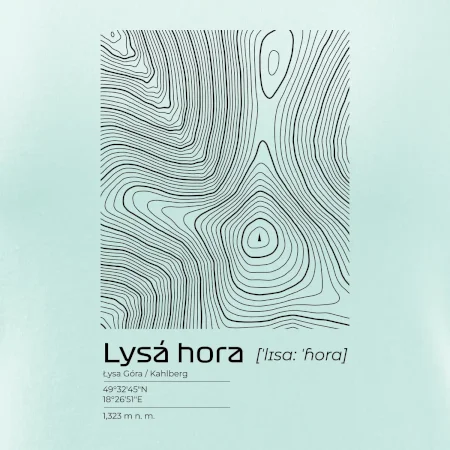 Lysá hora - vrstevnice v obdélníku