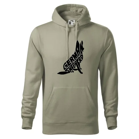Německý ovčák sedící napis