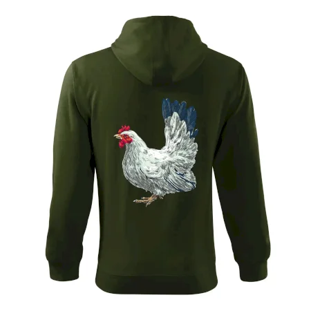 Slepice kreslená bílá