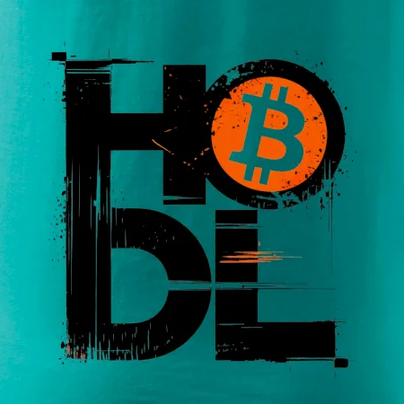 Hodl velký nápis a logo BTC