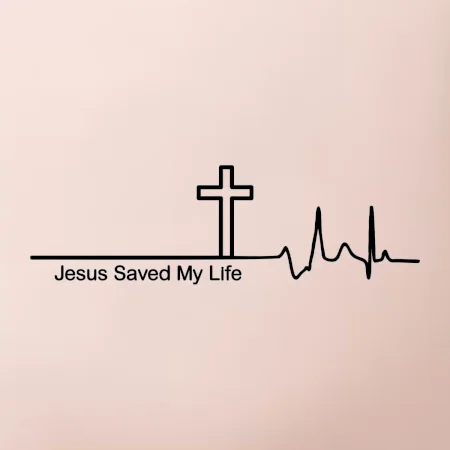 Jesus Saved My Life kříž ekg