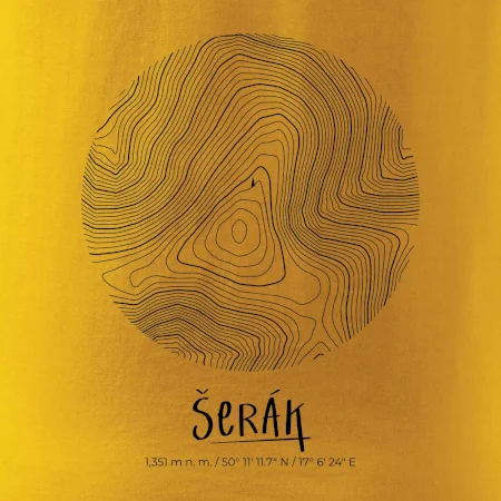 Šerák - vrstevnice v kruhu