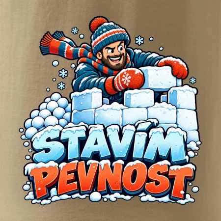 Rodinná vánoční trička - Stavím pevnost táta sněhová bitva