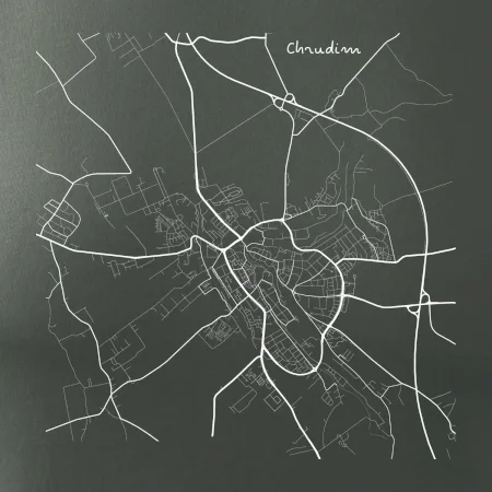 Černobílá mapa Chrudim