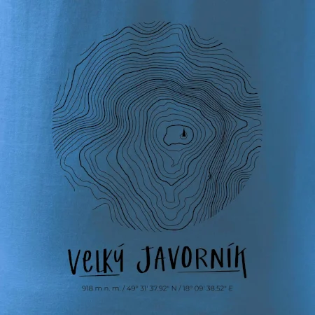 Velký Javorník - vrstevnice v kruhu