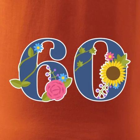 Květinové číslo kreslené - 60
