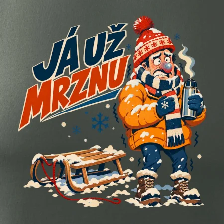 Rodinná vánoční trička - Já už mrznu táta sáňkování