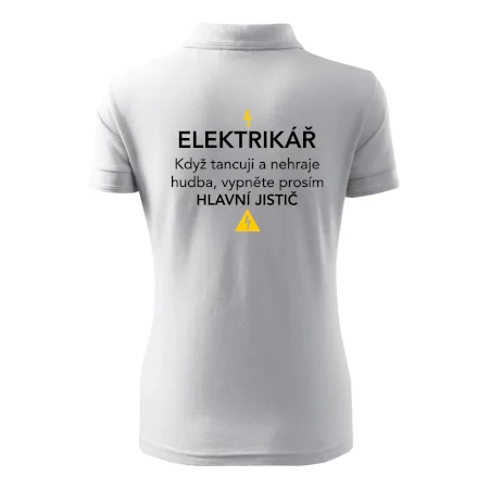 Elektrikář - hlavní jistič - Nápis na zádech