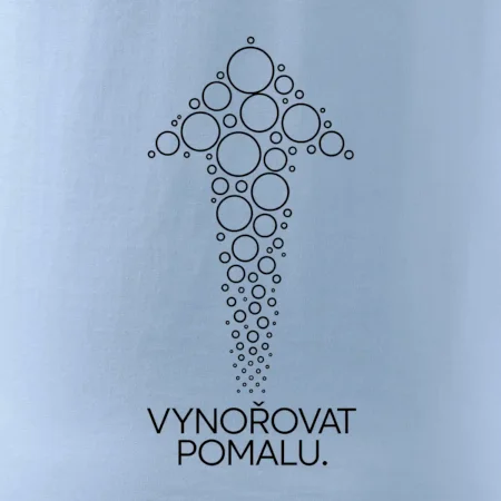 Vynořovat pomalu šipka vzhůru vytvořená z potápěčských bublinek
