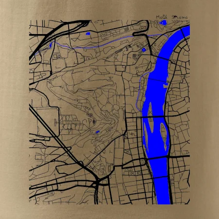 Praha Malá Strana - Mapa s vodními toky
