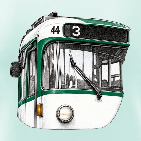 Detail čela T3R SLF tečkovaná perokresba