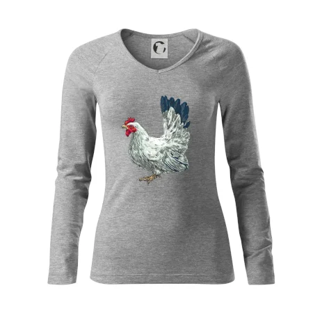Slepice kreslená bílá
