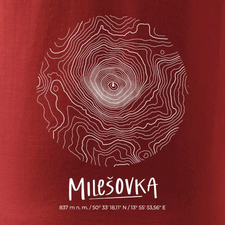 Milešovka - vrstevnice v kruhu
