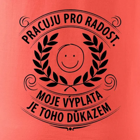 Pracuju pro radost. moje výplata je toho důkazem