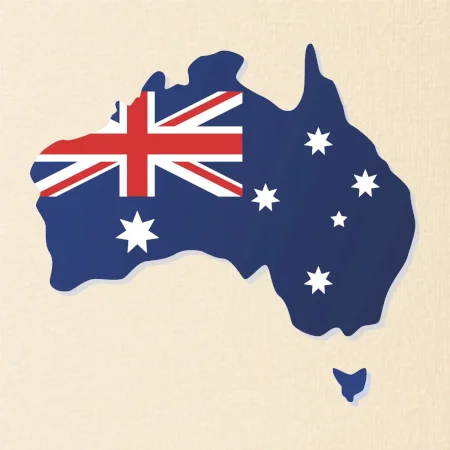 Austrálie - vlajka mapa