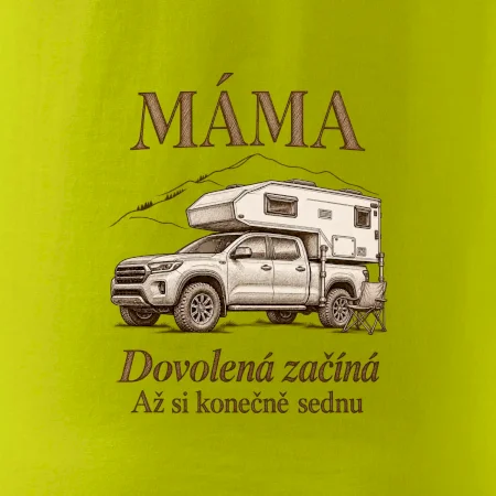 Máma dovolená začíná až si konečně sednu obytný pick-up