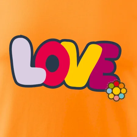 Love nápis s květinou
