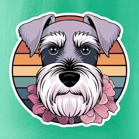 Knírač - fenka a květiny