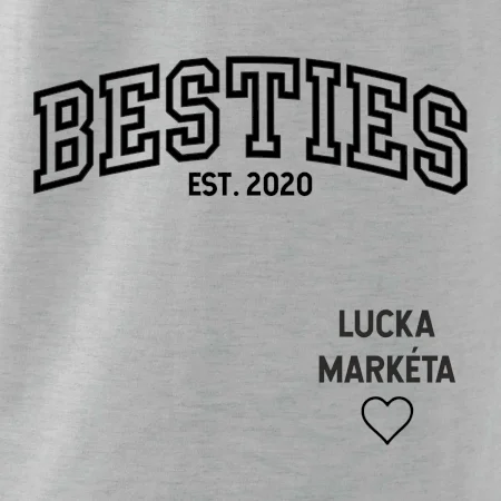 Párové mikiny - Besties (Rok a jména na rukávu)