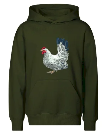 Slepice kreslená bílá