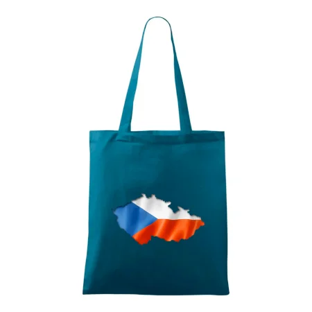 Česká vlajka v obrysu republiky
