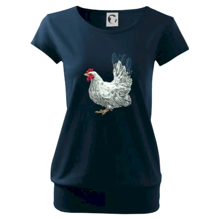 Slepice kreslená bílá