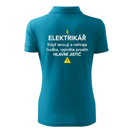 Elektrikář - hlavní jistič - Nápis na zádech