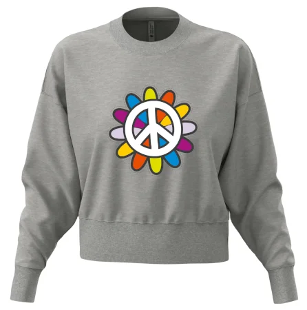 Peace symbol s kreslenou květinou