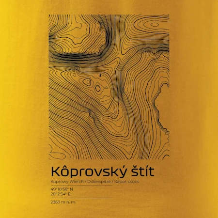 Kôprovský štít - vrstevnice v obdélníku
