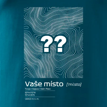 Vaše místo - vrstevnice v obdélníku
