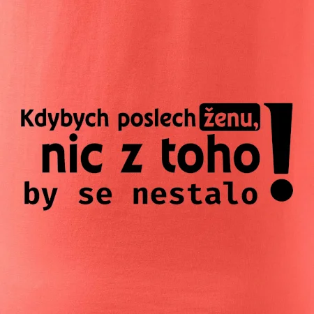 Kdybych poslechl ženu, nic u toho by se nestalo