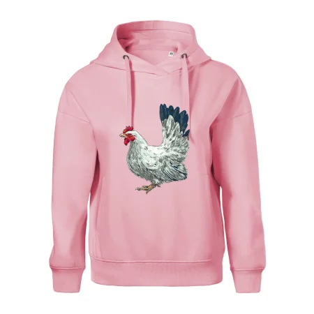 Slepice kreslená bílá