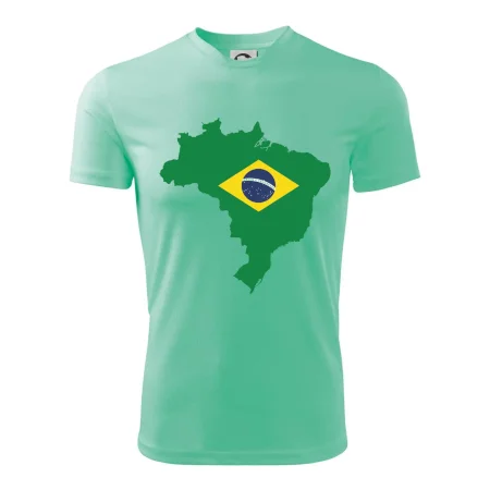 Brazílie vlajka v mapě