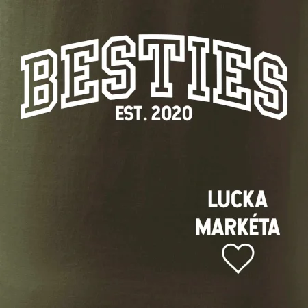 Párové mikiny - Besties (Rok a jména na rukávu)