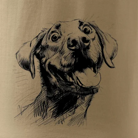 Černobílá karikatura Labrador světlý