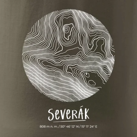 Severák - vrstevnice v kruhu