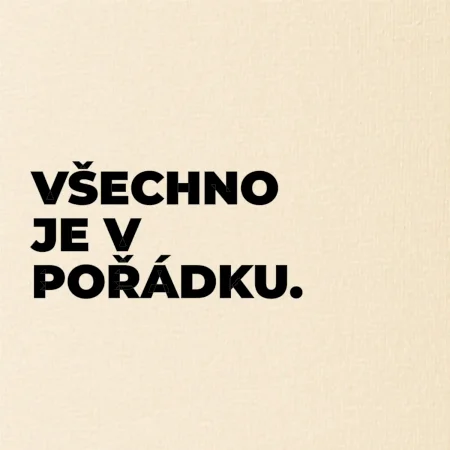 VŠECHNO JE V POŘÁDKU.