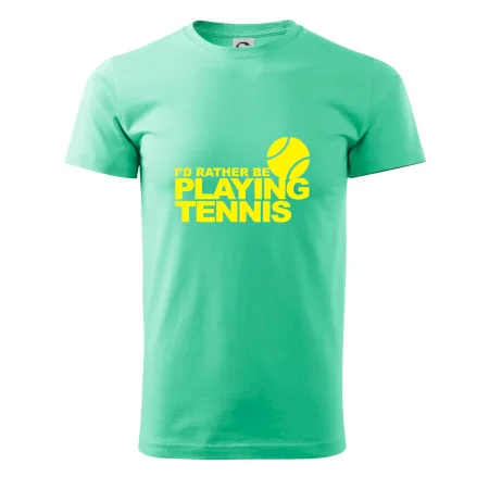 Playing tennis
